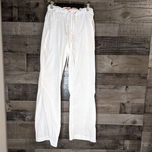 Orange Standard White Scrub Bottoms Small
